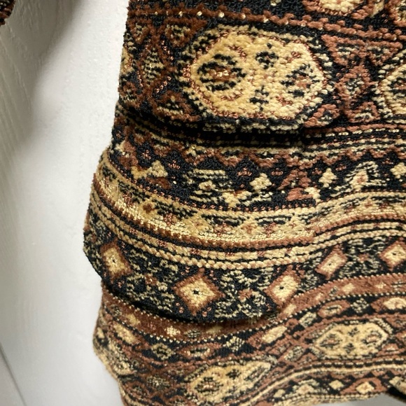 Rare Vintage 70s Anne Klein Tapestry tribal Pattern Blazer Jacket With Pockets 6 - Picture 8 of 14